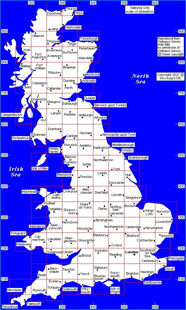 Keymap of England, Scotland and Wales UK