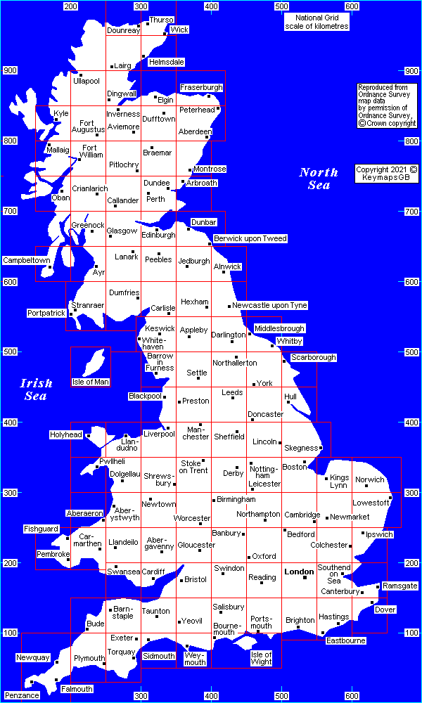 Keymap of England, Scotland and Wales UK